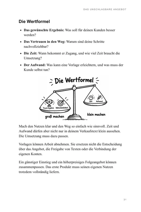 Originalseite 31: Die Wertformel